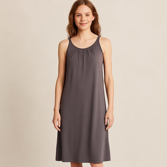 Garnet Hill Dresses & Skirts - Garnet Hill Sleeveless Dress Gray‎ Midi Size Small Comfy Chic Capsule Wardrobe